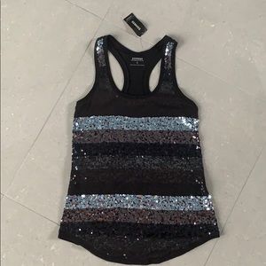 Women’s Tank Top. Stripe Sequins